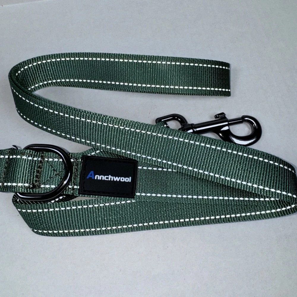 Annchwool No‎ Pull Dog Harness Soft Padded Handle Reflective Escape Proof Green